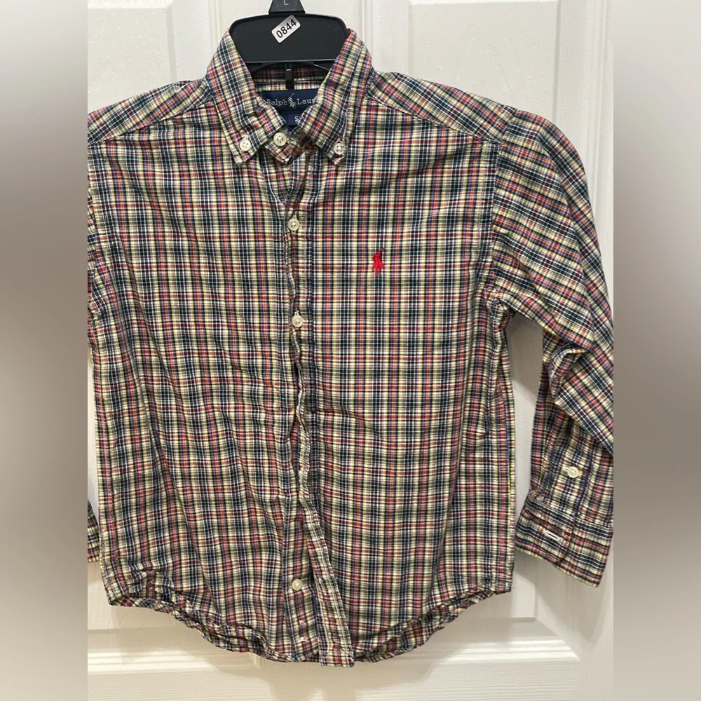 Ralph Lauren Red and Blue Button Down Shirt